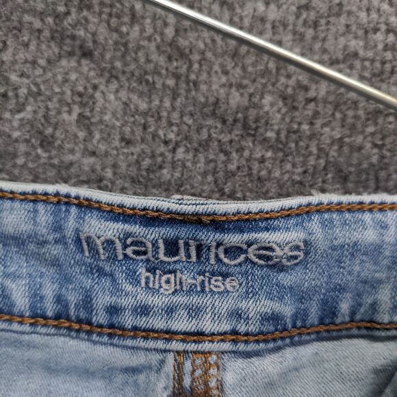 Maurices Womens Cut Off High Rise Jean Shorts Blue Size 22W Denim Button Fly - Picture 11 of 12